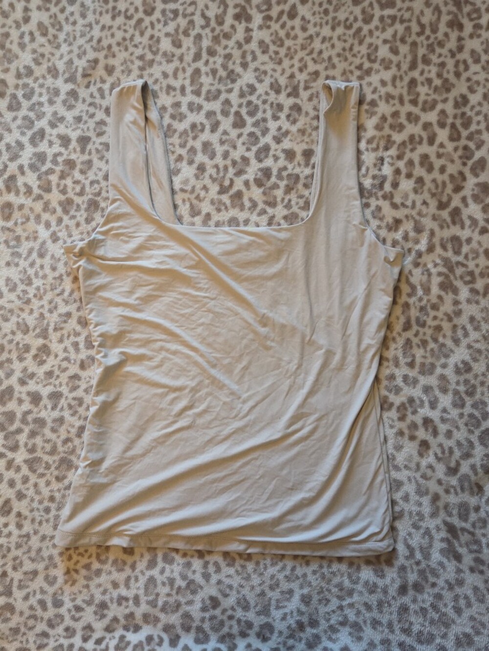 Abercrombie & Fitch Cream Scoop Neck Tank Top